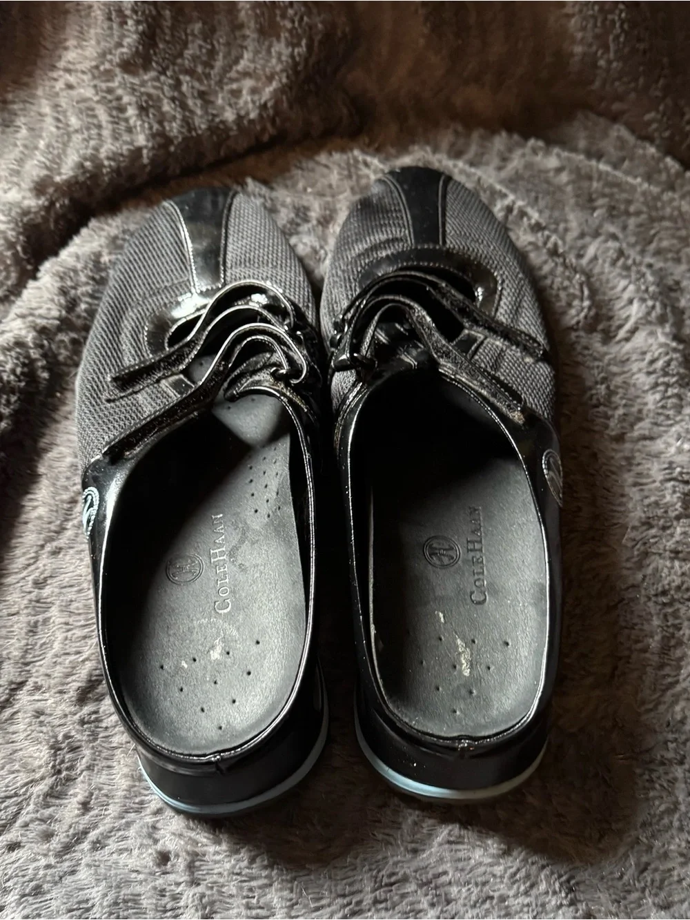 Cole Haan Black Women's Slip-On Loafers with Decorative Straps